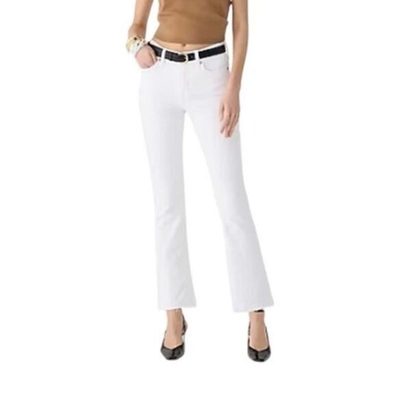 J Crew 9" Demi Boot Crop Jeans in White Wash Women's 28 Tall NWOT - Picture 1 of 12